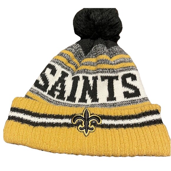 New Orleans Saints New Era NFL Beanie Pom Knit Hat On Field Sideline Hat OSFM - Picture 1 of 6